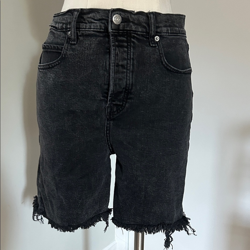 Old Navy Black Frayed Hem Jean Shorts